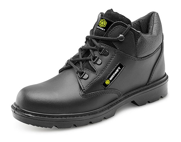 Beeswift Leather Mid Cut Midsole Boot Cf4 - Black - Customisable Safety Boots