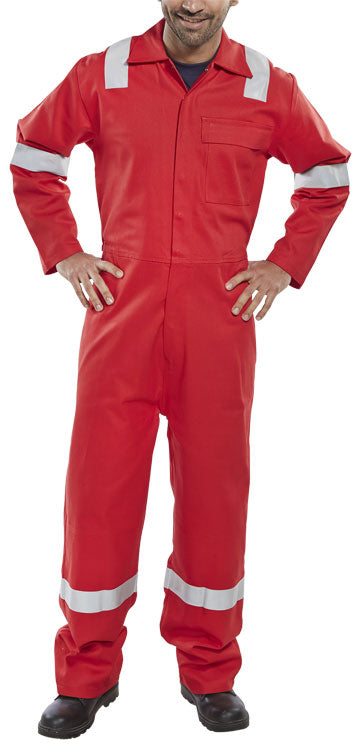 Beeswift Nordic Design Fire Retardant Boilersuit Cfrbsnd - Red - Customisable Boilersuits