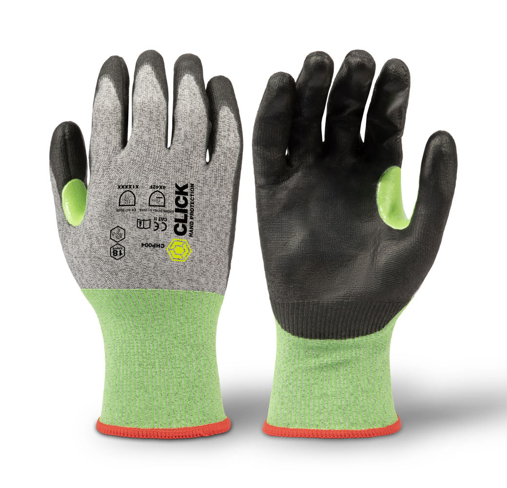 Beeswift Click Hand Protection 18G PU Coated Cut F Glove - - Customisable Cut Resistant