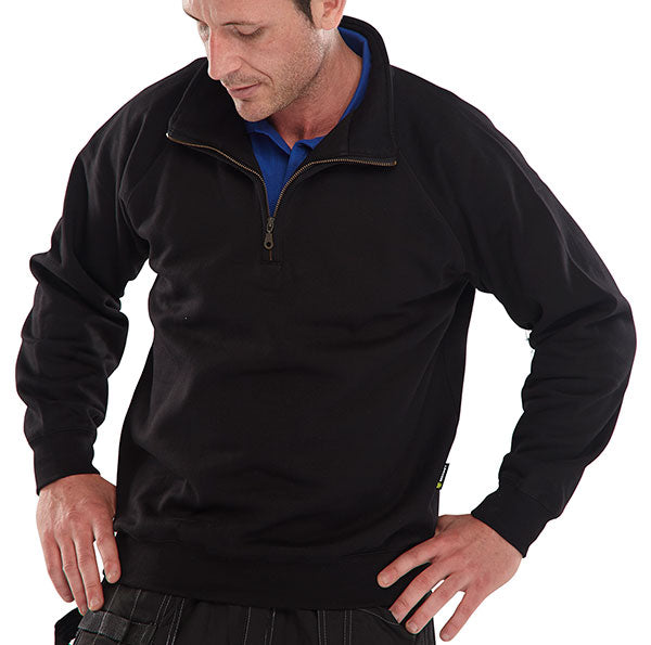 Beeswift Quarter Zip Sweatshirt Clqzss - Black - Customisable Sweatshirts