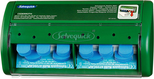 Salvequick Plaster Dispenser with 70 Detectable Plasters - - Customisable Dispensers
