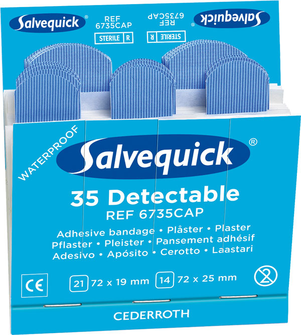 Salvequick Detectable Plasters Refill Pack 6X35 - - Customisable Adhesive Plasters