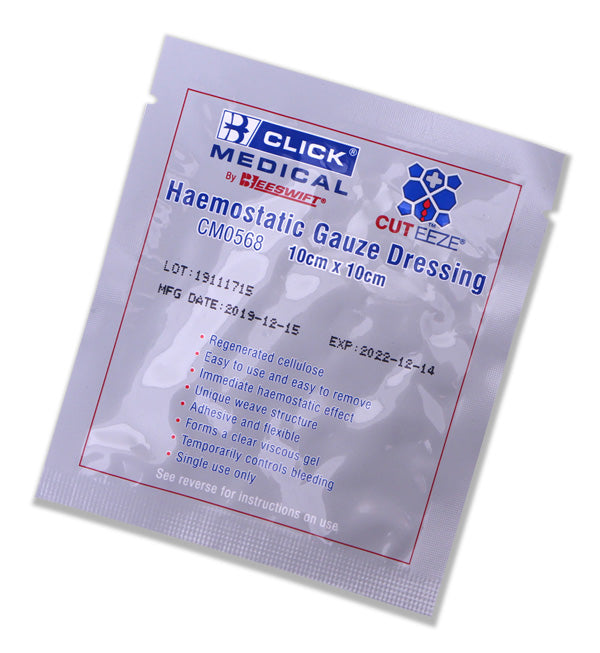 Cut Eeze Click Medical Cuteeze Haemostatic Soluble Dressing Xcm Cm0568 - White 10CM - Customisable Trauma &amp; Critical Injury