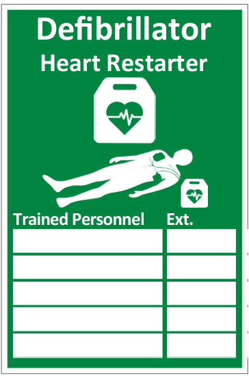 Click Medical Click Medical Aed Trained Personnel Sign Rigid Plastic Cm1327 - Green 20X30CM - Customisable First Aid Signs