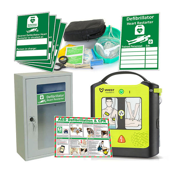 Vivest Power Beat Semi Automatic Defibrillator Indoor Cabinet Package - - Customisable Defibrillators