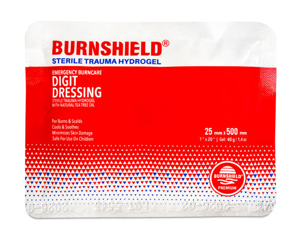 Burnshield Burnshield Sterile Trauma Hydrogel Digit Dressing Mm X Mm Cm2330 - White Red 25MM X 500MM - Customisable Burns