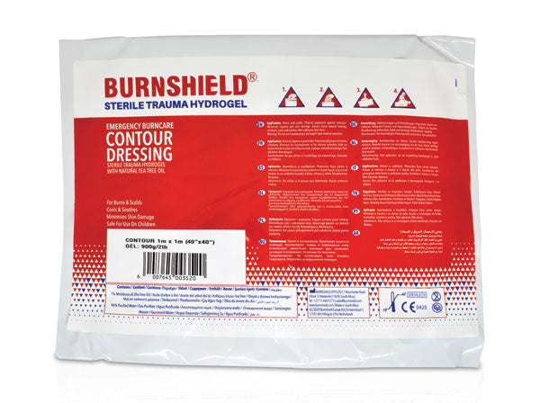 Burnshield Burnshield Sterile Trauma Hydrogel Contour Burn Dressing M X M Cm2336 - White Red 1M X 1M - Customisable Burns