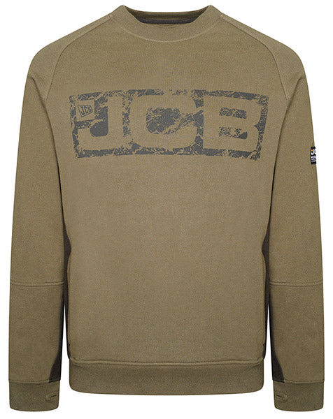 Jcb Workwear Trade Sweatshirt Crew - Olive Green - Customisable Sweatshirts
