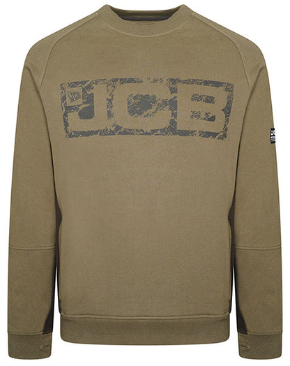 Jcb Workwear Trade Sweatshirt Crew - Olive Green - Customisable Sweatshirts