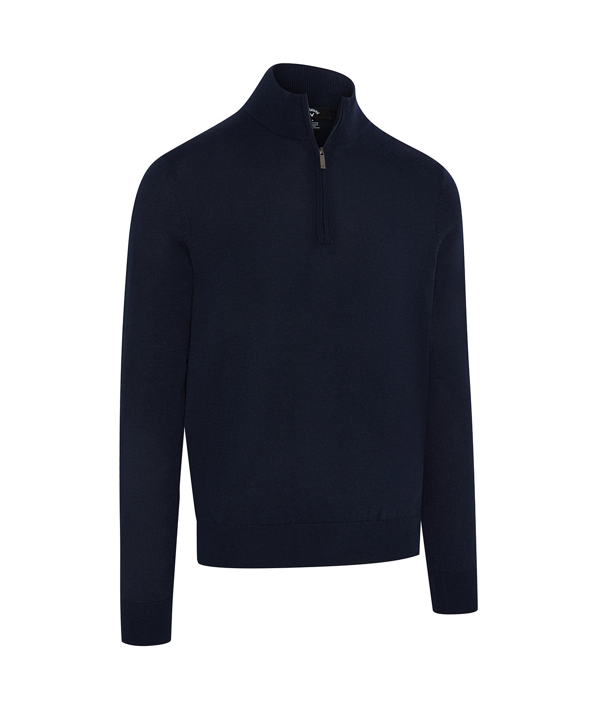 1/4-zip merino blend sweater - CW053 - True Navy - Customisable Knitted Jumpers