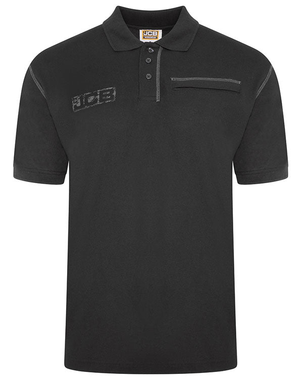 Jcb Workwear Trade Work Short Sleeve Polo D29 - Black - Customisable Polo Shirts