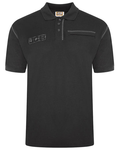 Jcb Workwear Trade Work Short Sleeve Polo D29 - Black - Customisable Polo Shirts