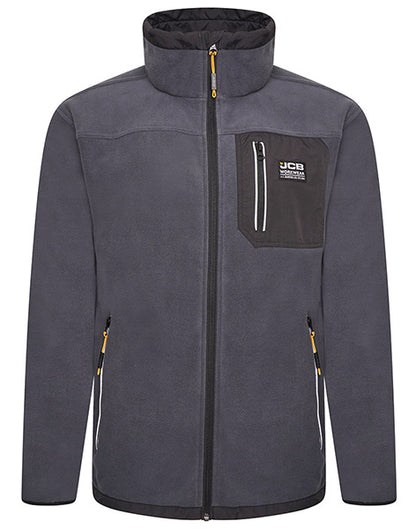 Jcb Workwear Trade Fleece Jacket Full Zip Db7 O - Steel Blue - Customisable Fleeces