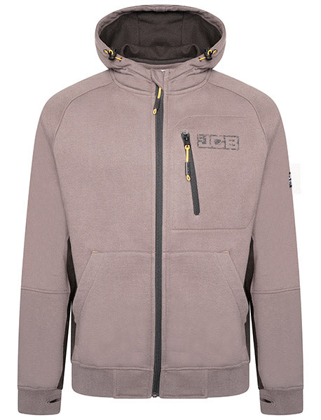 Jcb Workwear Trade Zip Thru Hoodie Dk9 S - Grey S - Customisable Sweatshirts