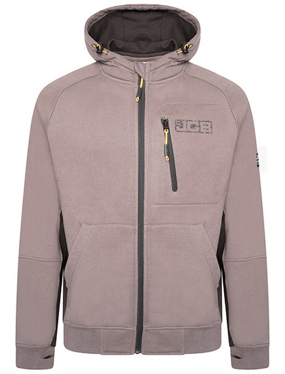 Jcb Workwear Trade Zip Thru Hoodie Dk9 S - Grey S - Customisable Sweatshirts