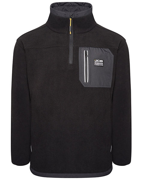 Jcb Workwear Trade Heavyweight Zip Tech Fleece Dk9 W - Black - Customisable Fleeces