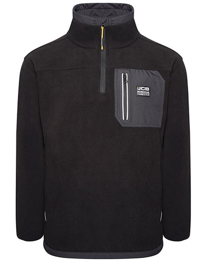 Jcb Workwear Trade Heavyweight Zip Tech Fleece Dk9 W - Black - Customisable Fleeces