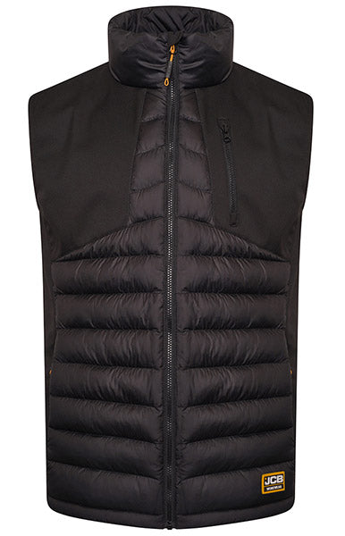 Jcb Workwear Trade Hybrid Padded Gilet D Mn - Black - Customisable Bodywarmers