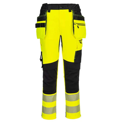 Dx4 Hi Vis Detachable Holster Pocket Craft Trousers Dx454 - Yellow Black - Customisable Holster Trousers