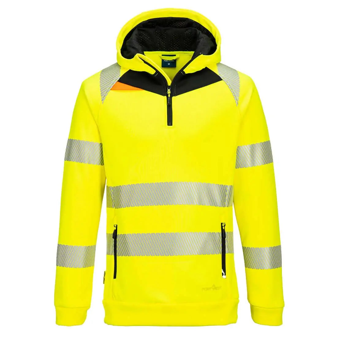 Dx4 Hi Vis 1/4 Zip Hoodie Dx482 - Yellow Black - Customisable Hoodies