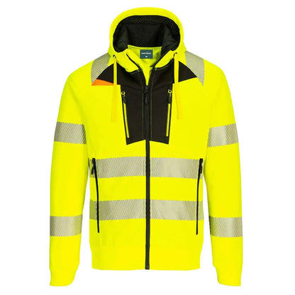 Dx4 Hi Vis Zip Hoodie Dx484 - Yellow Black - Customisable Hoodies