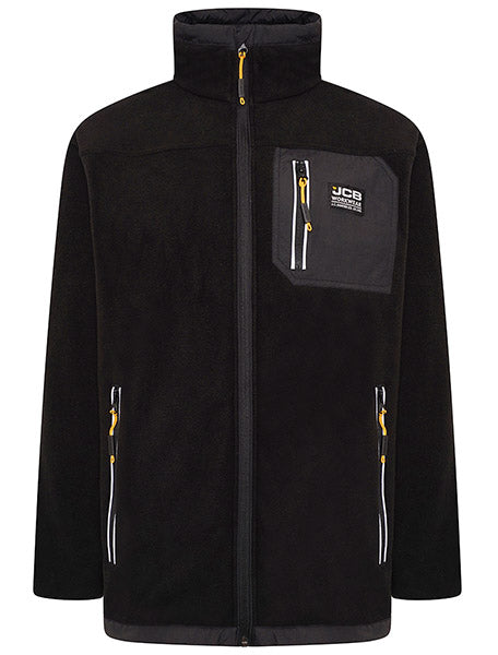 Jcb Workwear Trade Fleece Full Zip Dy2 Q - Black - Customisable Fleeces