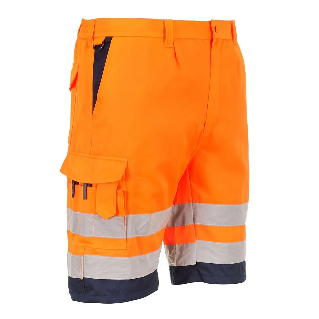 Hi Vis Contrast Shorts E043 - Orange Navy - Customisable Shorts