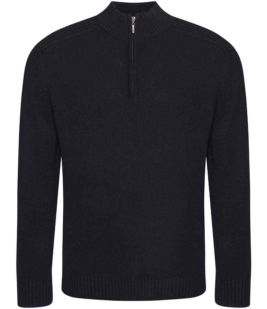 Unisex Wakhan Zip Neck Sustainable Sweater - EA061 - Black - Customisable Jumper
