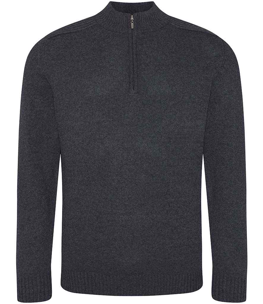 Unisex Wakhan Zip Neck Sustainable Sweater - EA061 - Charcoal - Customisable Jumper