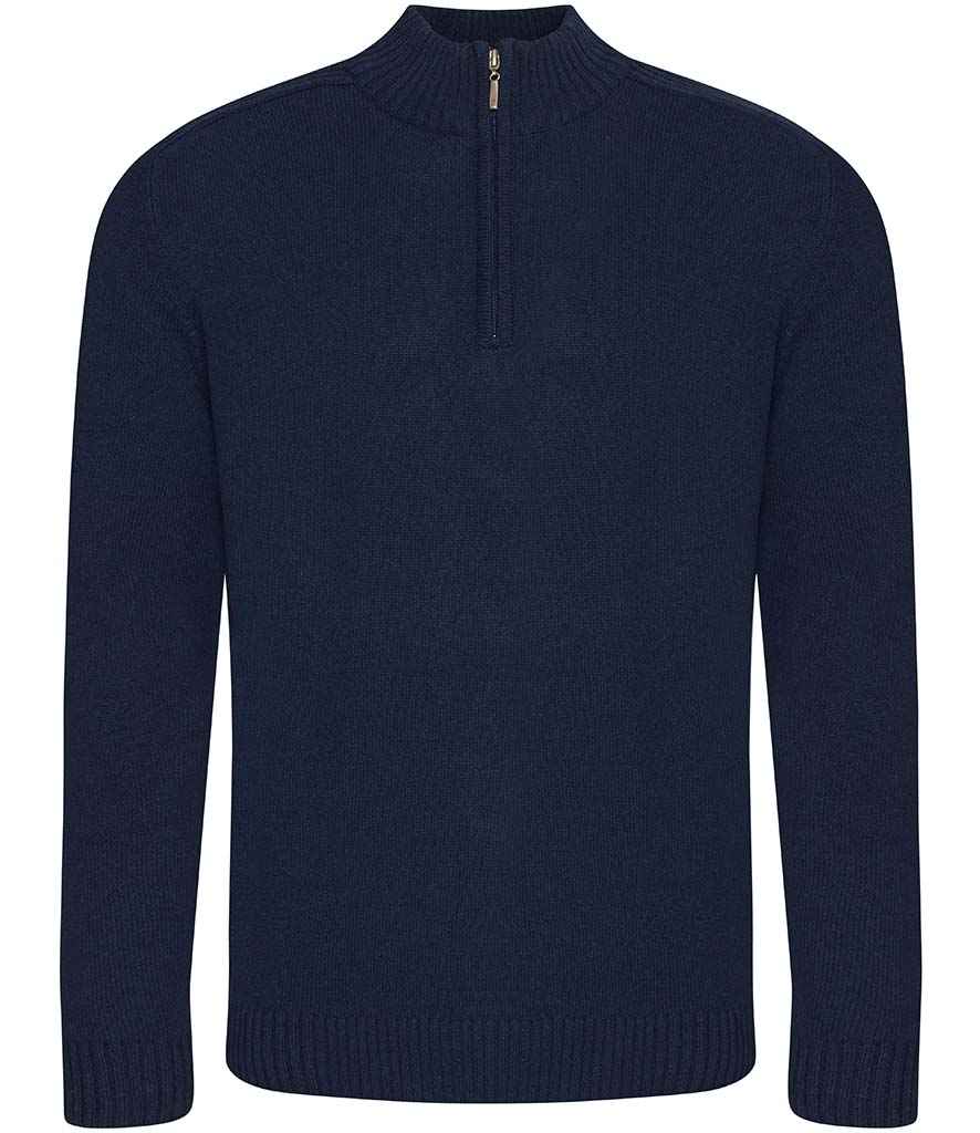 Unisex Wakhan Zip Neck Sustainable Sweater - EA061 - Navy - Customisable Jumper