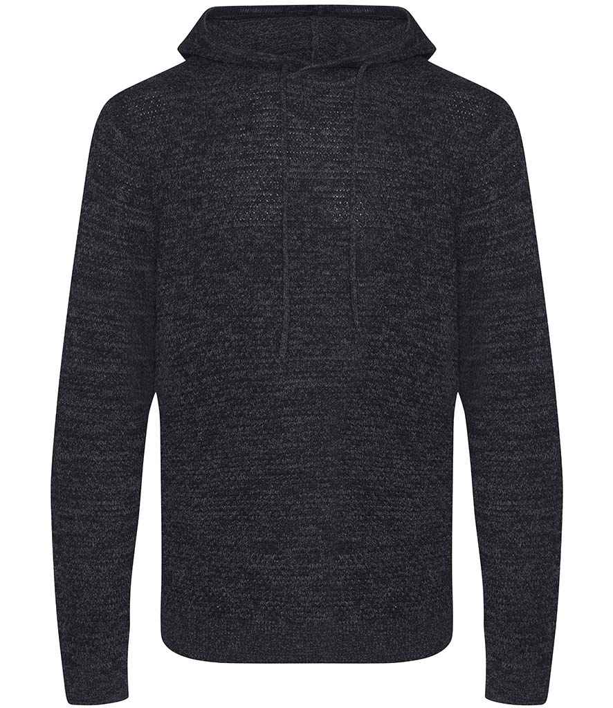 Unisex Iguazu Sustainable Knitted Hoodie - EA080 - Charcoal Black - Customisable Hoodies