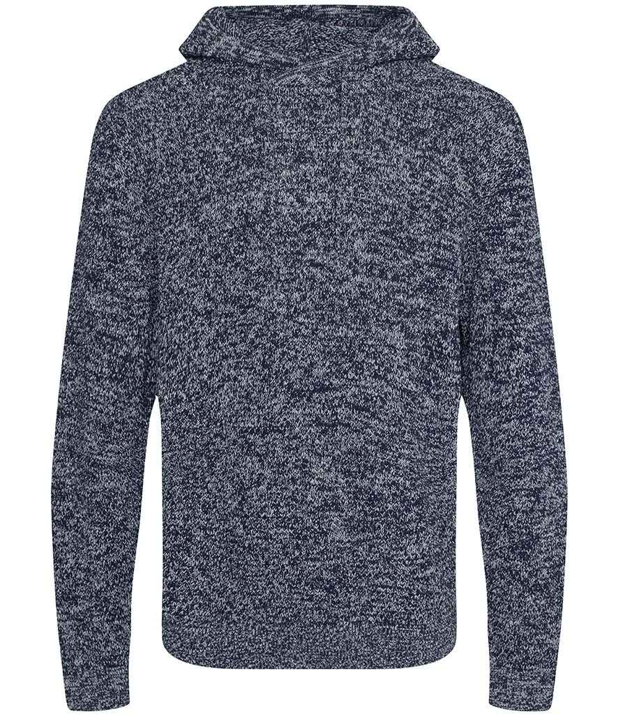 Unisex Iguazu Sustainable Knitted Hoodie - EA080 - Navy Heather Grey - Customisable Hoodies