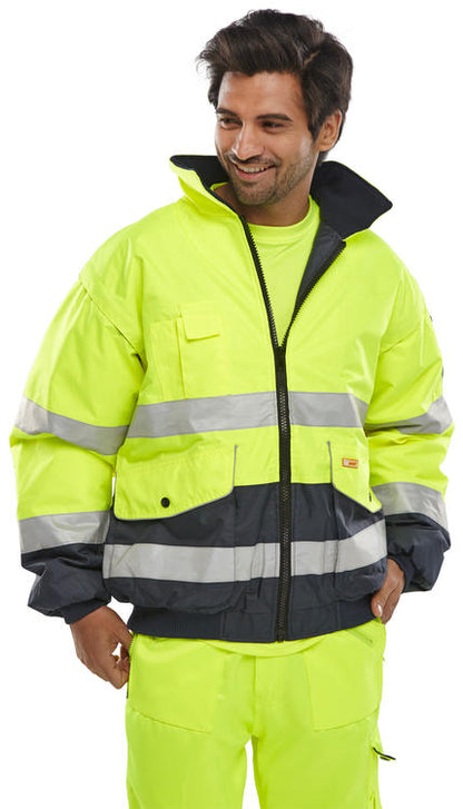 Beeswift Two Tone Hi Vis Europa Bomber Jacket Ebj - - Customisable Bomber Jackets