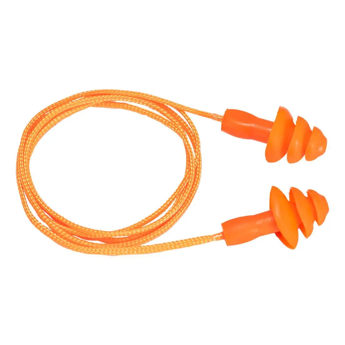 Reusable Corded Tpr Ear Plugs (50 Pairs) - EP04 - Orange - Customisable Ear Plugs