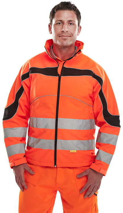 Beeswift Eton Hi Vis Soft Shell Jacket Et40 - - Customisable Jacket
