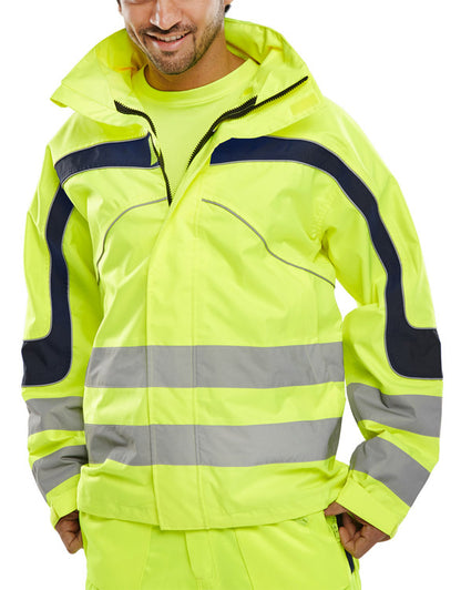 Beeswift Eton Hi Vis Breathable Jacket Et45 - Saturn Yellow - Customisable Jacket
