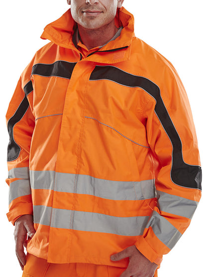 Beeswift Eton Hi Vis Breathable Jacket Et45 - Orange - Customisable Jacket