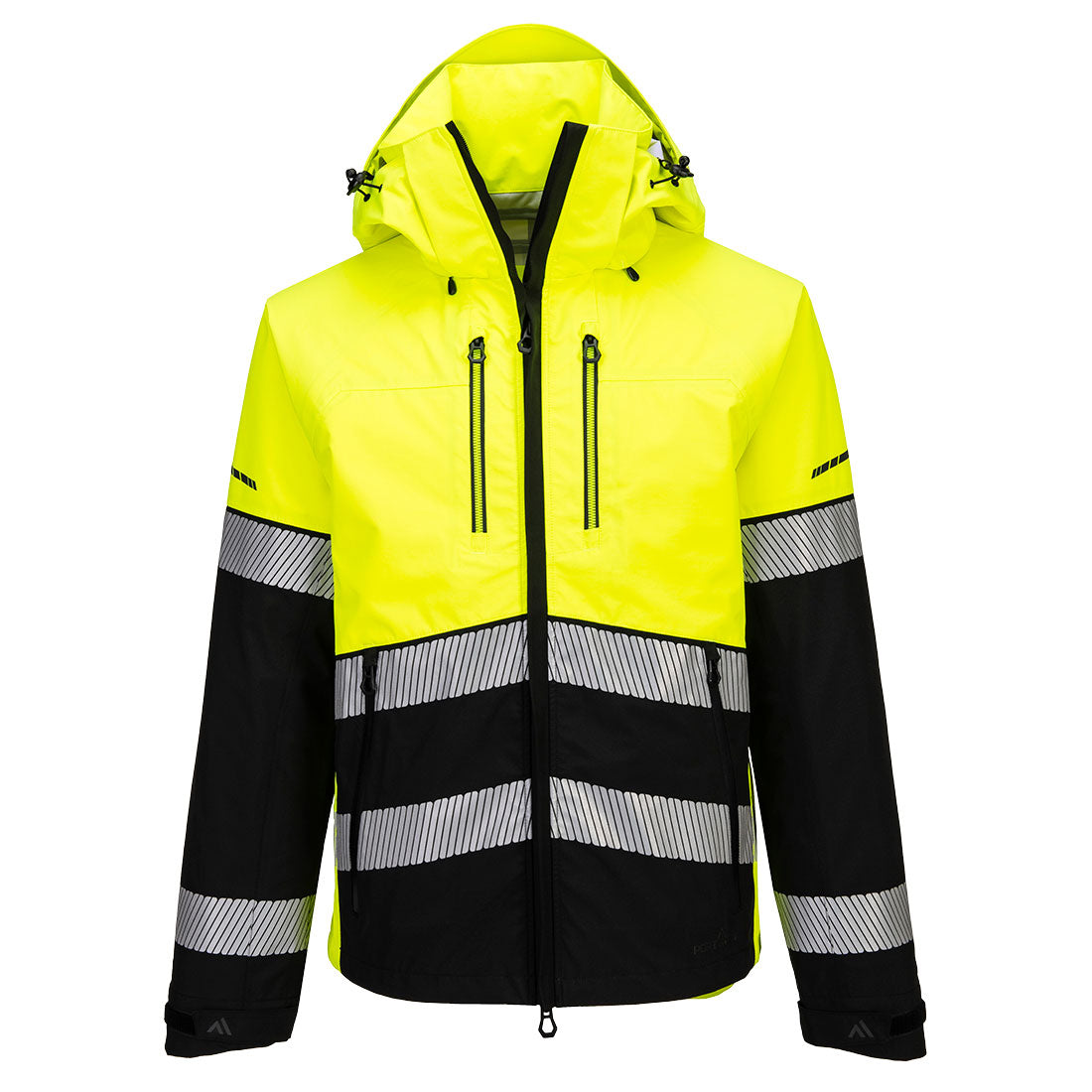 Ev4 Hi Vis Shell Jacket (3 L) - EV465 - Yellow Black - Customisable Rain Jackets