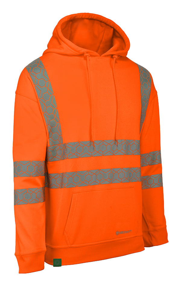 Envirowear Beeswift Envirowear Recyclable Hi Vis Hoodie Ewch - Orange - Customisable Sweatshirts