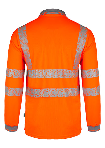 Envirowear Beeswift Envirowear Hi Vis Long Sleeve Recyclable Polo Shirt Ewcpkls - - Customisable Polo Shirts