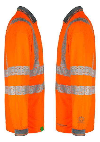 Envirowear Beeswift Envirowear Hi Vis Long Sleeve Recyclable Polo Shirt Ewcpkls - - Customisable Polo Shirts