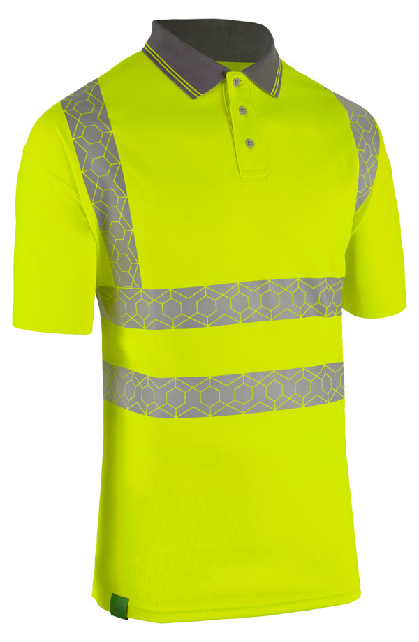 Envirowear Beeswift Envirowear Hi Vis Short Sleeve Recyclable Polo Shirt Ewcpkss - Saturn Yellow - Customisable Polo Shirts