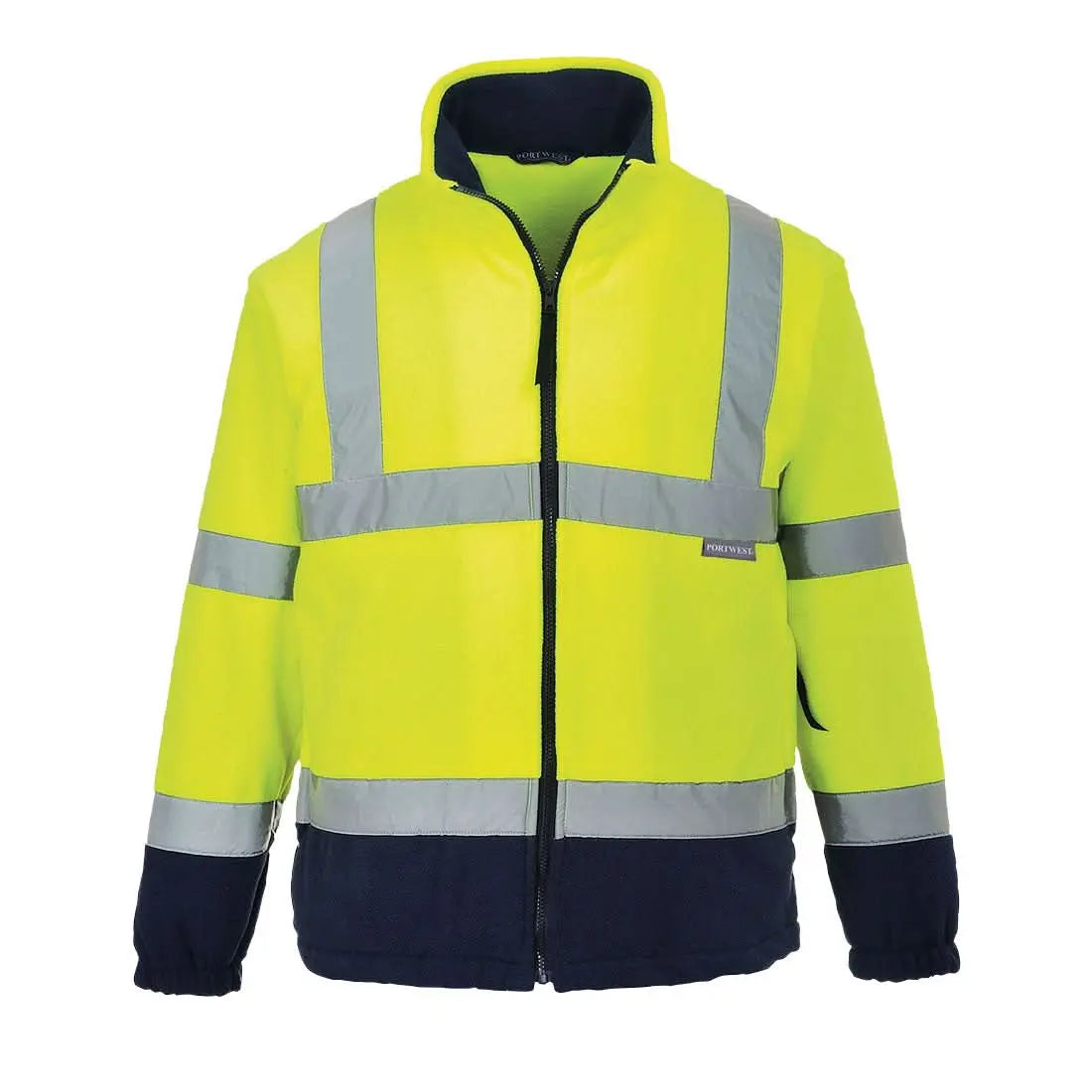 Hi Vis Contrast Fleece F301 - Yellow Navy - Customisable Fleeces