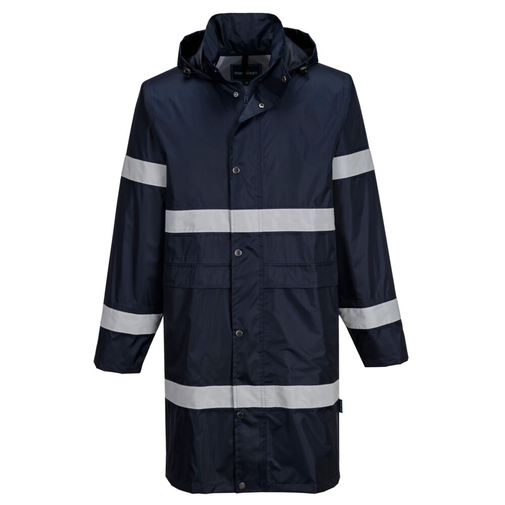 Iona Rain Coat 100cm - F437 - Navy - Customisable Rain Jackets