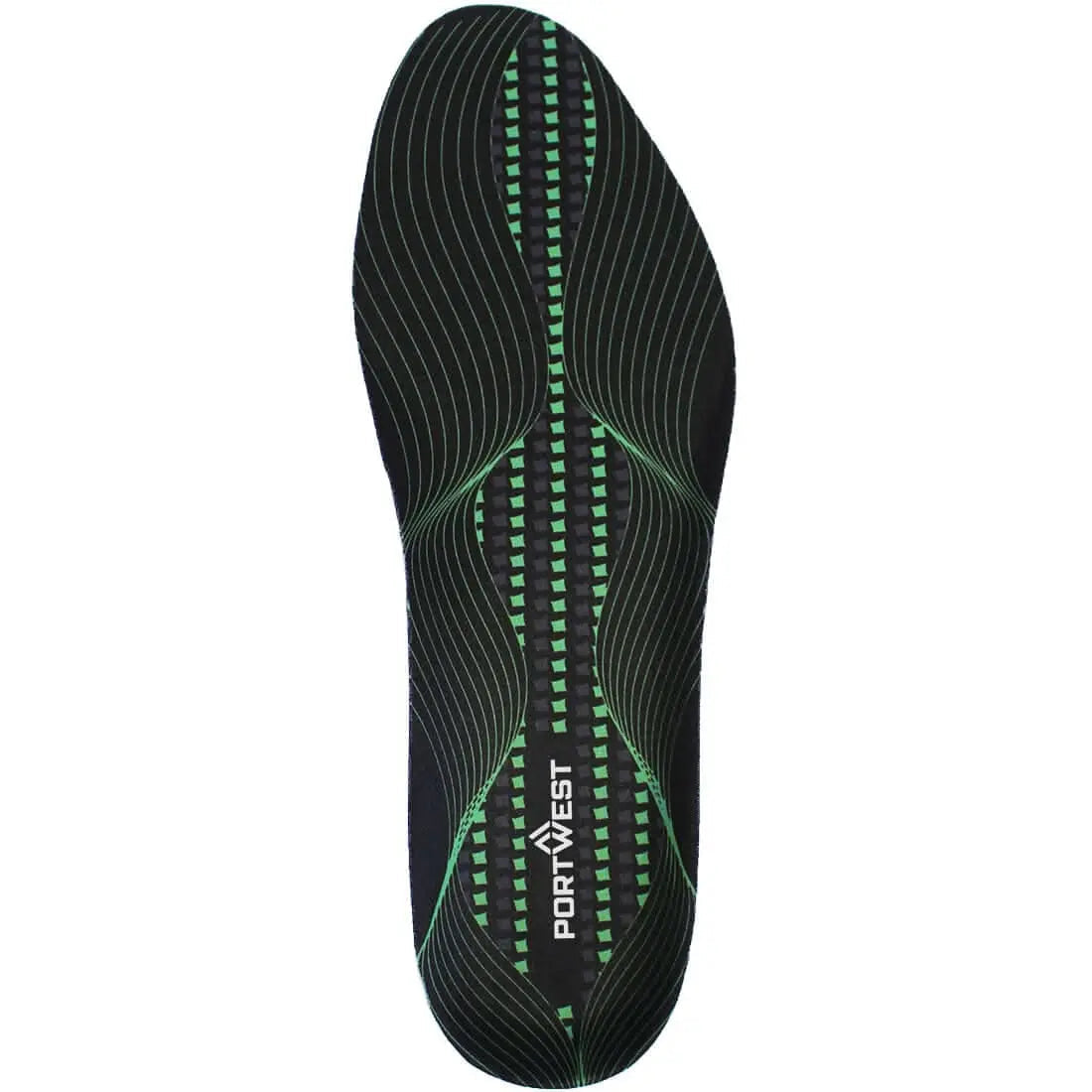 Gel Cushion &amp; Arch Support Insole Fc82 - Black Green - Customisable Insoles