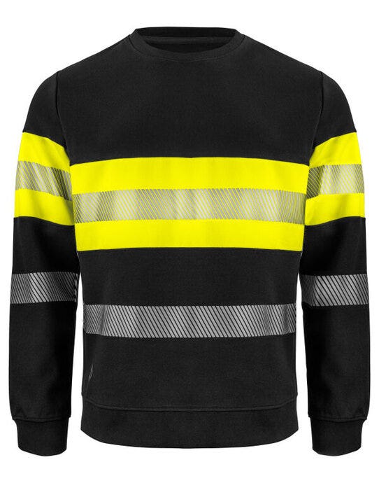 ProJob Workwear ProJob 6129 EN ISO 20471 Class 1 Sweat - PJ646129 - Yellow Black - Customisable Hi Vis Workwear