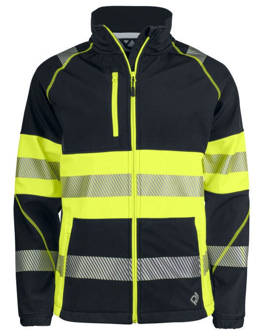 ProJob Workwear ProJob 6443 Class 1 Softshell Jkt - PJ646443 - Yellow Black - Customisable MENS OUTER JACKETS