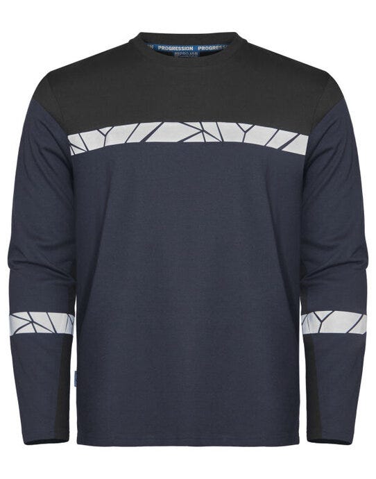 ProJob Workwear ProJob Progression 7002 LS T-Shirt - PJ647002 - Navy Black - Customisable MENS LONG SLEEVE T-SHIRTS
