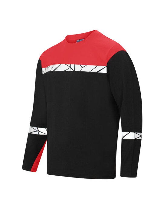 ProJob Workwear ProJob Progression 7002 LS T-Shirt - PJ647002 - Black Red - Customisable MENS LONG SLEEVE T-SHIRTS