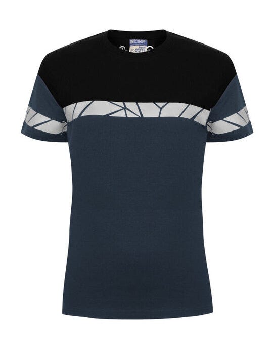ProJob Workwear ProJob Progression 7005 Ladies T-Shirt - PJ647005 - Navy Black - Customisable Ladies Short Sleeve T-Shirts